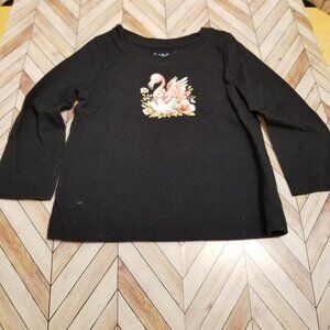 Baby Shirt – Two Flamingos with Flowers